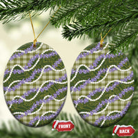 Green Hawaii Palaka Honohono Pikake Ceramic Ornament Hawaiian Orchid Lei Polynesian Pattern - Polynesian Pride