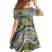 Green Hawaii Palaka Honohono Pikake Family Matching Off Shoulder Maxi Dress and Hawaiian Shirt Hawaiian Orchid Lei Polynesian Pattern LT14 - Polynesian Pride