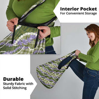 Green Hawaii Palaka Honohono Pikake Grocery Bag Hawaiian Orchid Lei Polynesian Pattern - Polynesian Pride