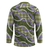Green Hawaii Palaka Honohono Pikake Hockey Jersey Hawaiian Orchid Lei Polynesian Pattern LT14 - Polynesian Pride