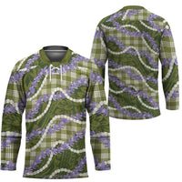 Green Hawaii Palaka Honohono Pikake Hockey Jersey Hawaiian Orchid Lei Polynesian Pattern LT14 - Polynesian Pride