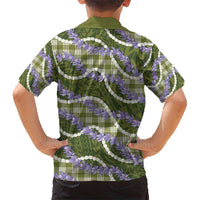 Green Hawaii Palaka Honohono Pikake Kid Hawaiian Shirt Hawaiian Orchid Lei Polynesian Pattern LT14 - Polynesian Pride