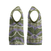 Green Hawaii Palaka Honohono Pikake Christmas Knitted V-Neck Vest Hawaiian Orchid Lei Polynesian Pattern - Polynesian Pride