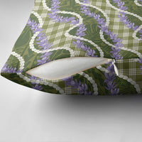 Green Hawaii Palaka Honohono Pikake Pillow Cover Hawaiian Orchid Lei Polynesian Pattern - Polynesian Pride