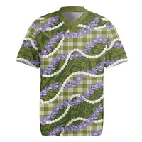 Green Hawaii Palaka Honohono Pikake Rugby Jersey Hawaiian Orchid Lei Polynesian Pattern - Polynesian Pride
