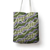 Green Hawaii Palaka Honohono Pikake Tote Bag Hawaiian Orchid Lei Polynesian Pattern - Polynesian Pride