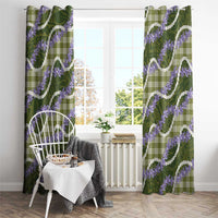 Green Hawaii Palaka Honohono Pikake Window Curtain Hawaiian Orchid Lei Polynesian Pattern - Polynesian Pride