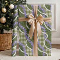 Green Hawaii Palaka Honohono Pikake Wrapping Paper Hawaiian Orchid Lei Polynesian Pattern - Polynesian Pride