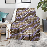 Brown Hawaii Palaka Honohono Pikake Blanket Hawaiian Orchid Lei Polynesian Pattern - Polynesian Pride