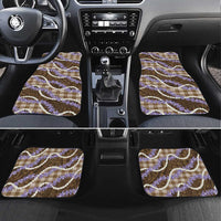 Brown Hawaii Palaka Honohono Pikake Car Mats Hawaiian Orchid Lei Polynesian Pattern - Polynesian Pride