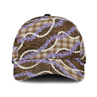 Brown Hawaii Palaka Honohono Pikake Classic Cap Hawaiian Orchid Lei Polynesian Pattern - Polynesian Pride