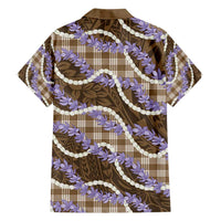 Brown Hawaii Palaka Honohono Pikake Hawaiian Shirt Hawaiian Orchid Lei Polynesian Pattern - Polynesian Pride
