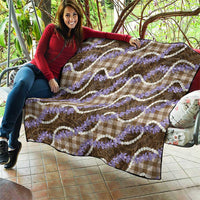 Brown Hawaii Palaka Honohono Pikake Quilt Hawaiian Orchid Lei Polynesian Pattern - Polynesian Pride