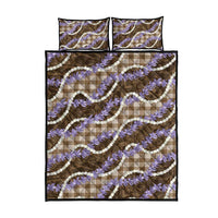 Brown Hawaii Palaka Honohono Pikake Quilt Bed Set Hawaiian Orchid Lei Polynesian Pattern - Polynesian Pride