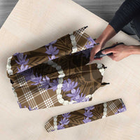 Brown Hawaii Palaka Honohono Pikake Umbrella Hawaiian Orchid Lei Polynesian Pattern - Polynesian Pride