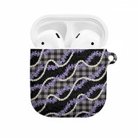Black Hawaii Palaka Honohono Pikake AirPods Case Hawaiian Orchid Lei Polynesian Pattern - Polynesian Pride