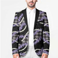 Black Hawaii Palaka Honohono Pikake Blazer Hawaiian Orchid Lei Polynesian Pattern - Polynesian Pride