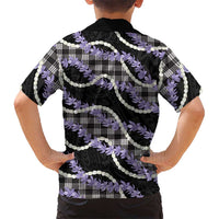 Black Hawaii Palaka Honohono Pikake Family Matching Off Shoulder Maxi Dress and Hawaiian Shirt Hawaiian Orchid Lei Polynesian Pattern LT14 - Polynesian Pride