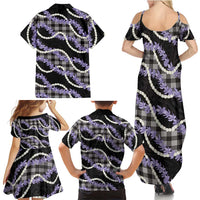Black Hawaii Palaka Honohono Pikake Family Matching Summer Maxi Dress and Hawaiian Shirt Hawaiian Orchid Lei Polynesian Pattern LT14 - Polynesian Pride