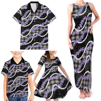 Black Hawaii Palaka Honohono Pikake Family Matching Tank Maxi Dress and Hawaiian Shirt Hawaiian Orchid Lei Polynesian Pattern LT14 - Polynesian Pride