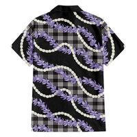 Black Hawaii Palaka Honohono Pikake Hawaiian Shirt Hawaiian Orchid Lei Polynesian Pattern - Polynesian Pride