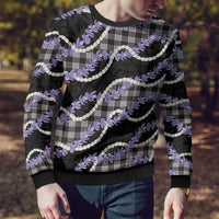 Black Hawaii Palaka Honohono Pikake Ugly Christmas Sweater Hawaiian Orchid Lei Polynesian Pattern - Polynesian Pride