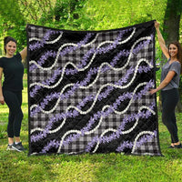Black Hawaii Palaka Honohono Pikake Quilt Hawaiian Orchid Lei Polynesian Pattern - Polynesian Pride