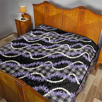 Black Hawaii Palaka Honohono Pikake Quilt Hawaiian Orchid Lei Polynesian Pattern - Polynesian Pride