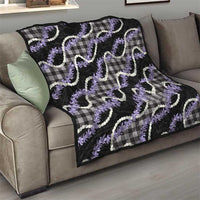 Black Hawaii Palaka Honohono Pikake Quilt Hawaiian Orchid Lei Polynesian Pattern - Polynesian Pride