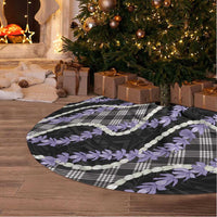 Black Hawaii Palaka Honohono Pikake Tree Skirt Hawaiian Orchid Lei Polynesian Pattern - Polynesian Pride