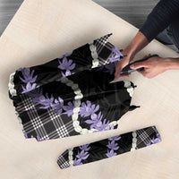 Black Hawaii Palaka Honohono Pikake Umbrella Hawaiian Orchid Lei Polynesian Pattern - Polynesian Pride