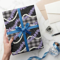 Black Hawaii Palaka Honohono Pikake Wrapping Paper Hawaiian Orchid Lei Polynesian Pattern - Polynesian Pride