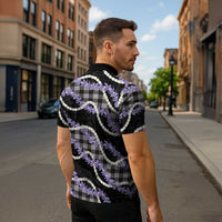 Black Hawaii Palaka Honohono Pikake Zipper Polo Shirt Hawaiian Orchid Lei Polynesian Pattern LT14 - Polynesian Pride