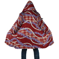 Red Hawaii Palaka Honohono Pikake Cloak Hawaiian Orchid Lei Polynesian Pattern - Polynesian Pride
