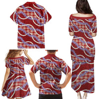Red Hawaii Palaka Honohono Pikake Family Matching Puletasi and Hawaiian Shirt Hawaiian Orchid Lei Polynesian Pattern - Polynesian Pride