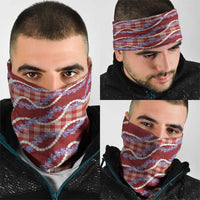 Red Hawaii Palaka Honohono Pikake Neck Gaiter Hawaiian Orchid Lei Polynesian Pattern - Polynesian Pride