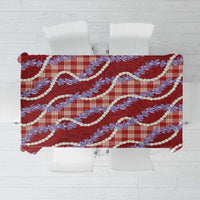 Red Hawaii Palaka Honohono Pikake Tablecloth Hawaiian Orchid Lei Polynesian Pattern - Polynesian Pride