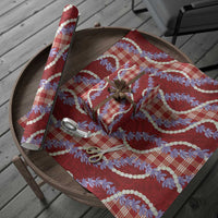 Red Hawaii Palaka Honohono Pikake Wrapping Paper Hawaiian Orchid Lei Polynesian Pattern - Polynesian Pride