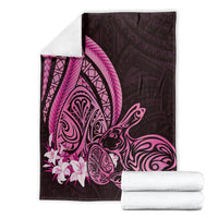 Pink Polynesia Easter Day Blanket Eggs With Bunny Polynesian Pattern