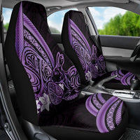 Purple Polynesia Easter Day Car Seat Cover Eggs With Bunny Polynesian Pattern