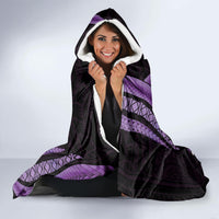 Purple Polynesia Easter Day Hooded Blanket Eggs With Bunny Polynesian Pattern