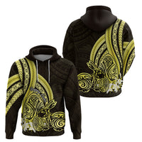 Yellow Polynesia Easter Day Zip Hoodie Eggs With Bunny Polynesian Pattern
