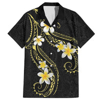 Polynesia Tattoo With Plumeria Family Matching Puletasi and Hawaiian Shirt Elegant Vibes LT14 Dad's Shirt - Short Sleeve Black - Polynesian Pride