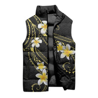 Polynesia Tattoo With Plumeria Sleeveless Puffer Jacket Elegant Vibes