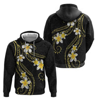 Polynesia Tattoo With Plumeria Zip Hoodie Elegant Vibes LT14 - Polynesian Pride