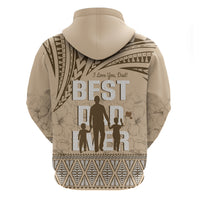 Tonga Father's Day Hoodie Best Dad Ever Tongan Ngatu Pattern - Beige LT14 - Polynesian Pride
