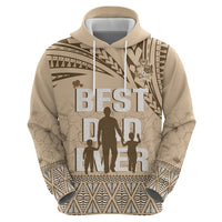 Tonga Father's Day Hoodie Best Dad Ever Tongan Ngatu Pattern - Beige LT14 - Polynesian Pride