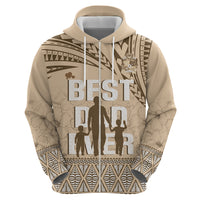 Tonga Father's Day Hoodie Best Dad Ever Tongan Ngatu Pattern - Beige LT14 - Polynesian Pride
