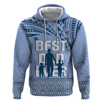 Tonga Father's Day Hoodie Best Dad Ever Tongan Ngatu Pattern - Blue LT14 Pullover Hoodie Blue - Polynesian Pride