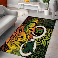 Vanuatu 1980 Area Rug Ni-Van Tamtam Sand Drawing Pattern